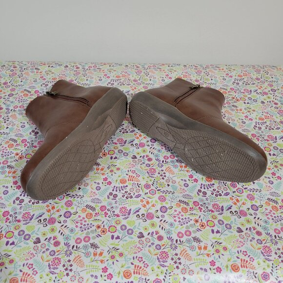 Vegan Leather Booties Brown Sz 7.5 - Picture 7 of 9
